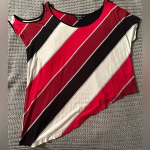 Asymmetrical Bebe rayon knit blouse